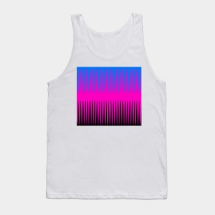 Wave Design Pink Blue and Black Tank Top